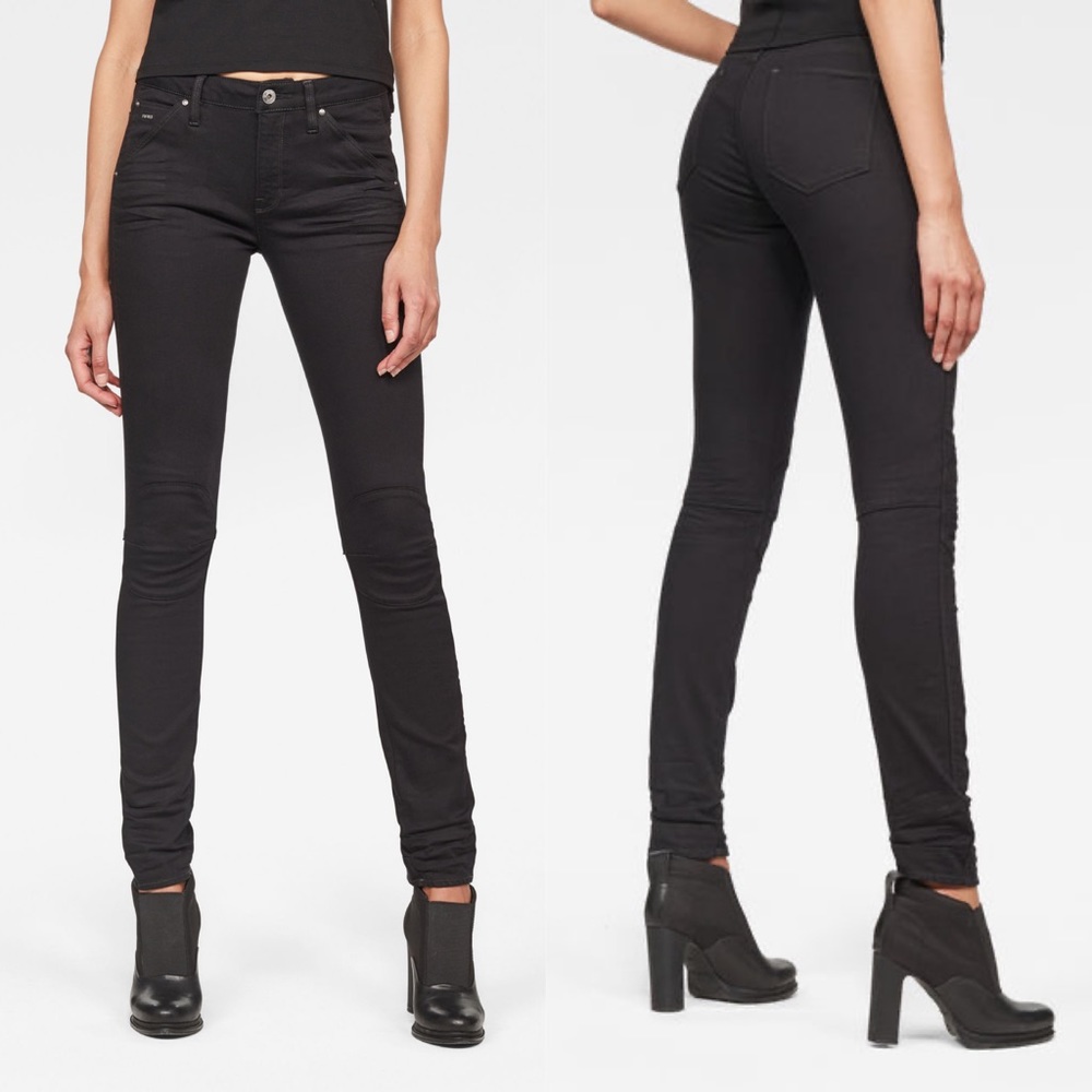 G-STAR RAW 5622 Mid-Waist Skinny Jeans in Rinsed